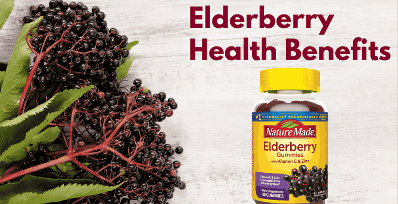 A bunch of elderberries on a table