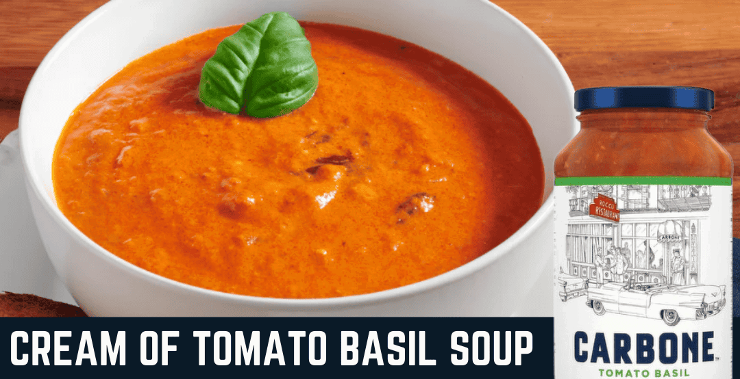 A delicious bowl of Cream of Tomato Basil Soup