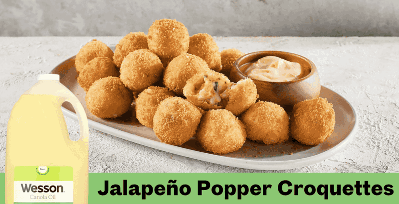 A plate of jalapeño popper croquettes