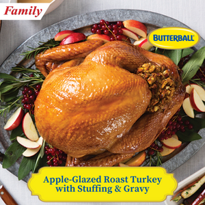 Apple-Glazed Roast Turkey with Stuffing & Gravy