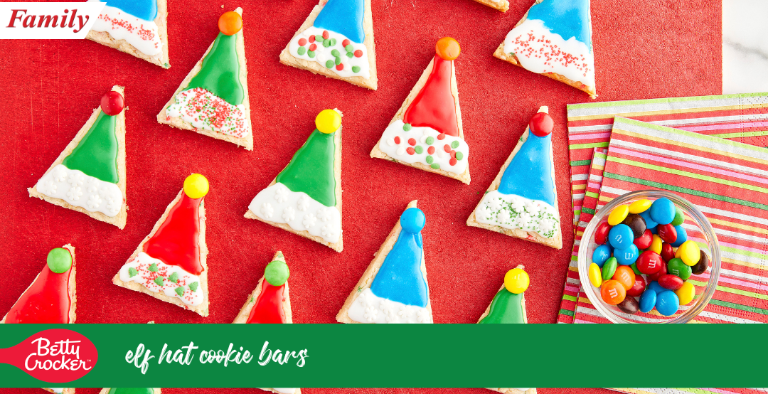 Elf Hat Cookie Bars