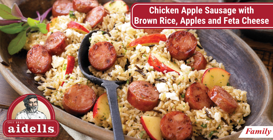 Chicken Apple Sausage with Brown Rice, Apples & Feta Cheese