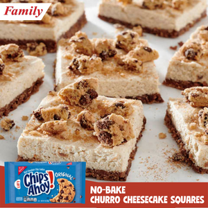 CHIPS AHOY! No Bake Churro Cheesecake Squares