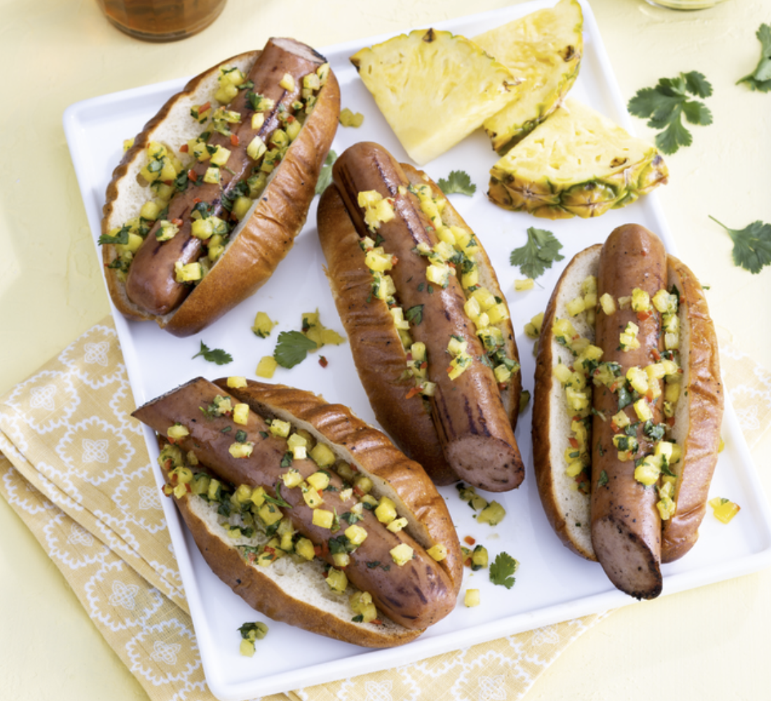 Grilled Turkey Sausage with Pineapple Relish