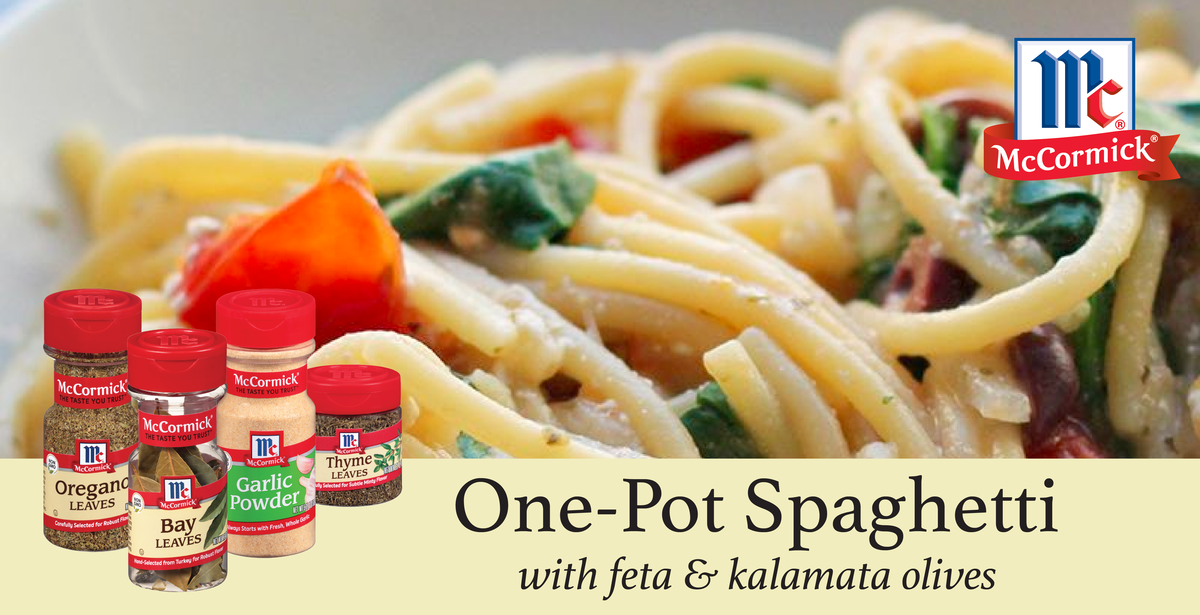 One-Pot Spaghetti with Feta & Kalamata Olives