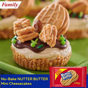 No-Bake NUTTER BUTTER Mini Cheesecakes