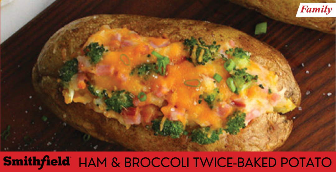 Ham & Broccoli Twice-Baked Potatoes