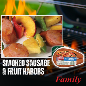 Smoked Sausage and Fruit Kabobs